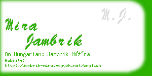 mira jambrik business card